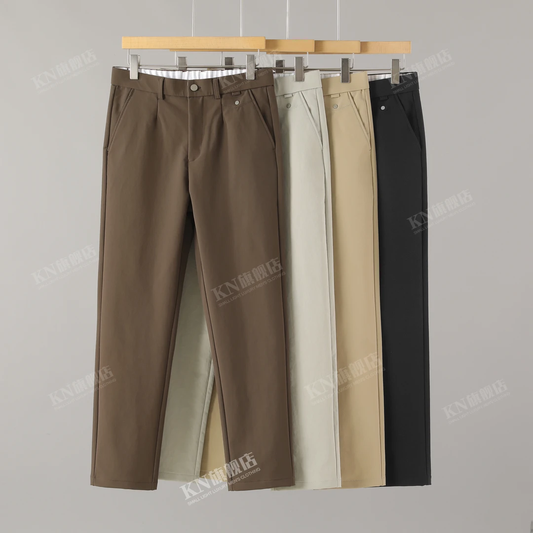 【断码五折】韩版立体垂感休闲百搭透气休闲裤纯色半松紧腰微锥长裤