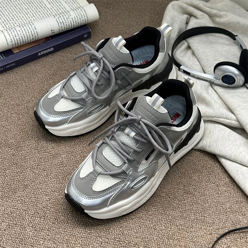 2801 银灰色 阿甘鞋女网红百搭夏季时尚休闲轻便平底跑步运动鞋