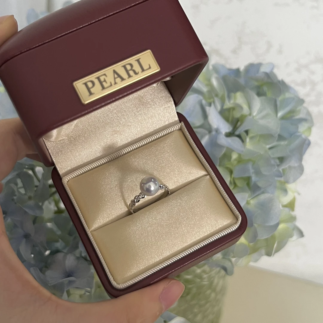 18k金海水真多麻戒指8-8.5mm厚金百搭不掉色