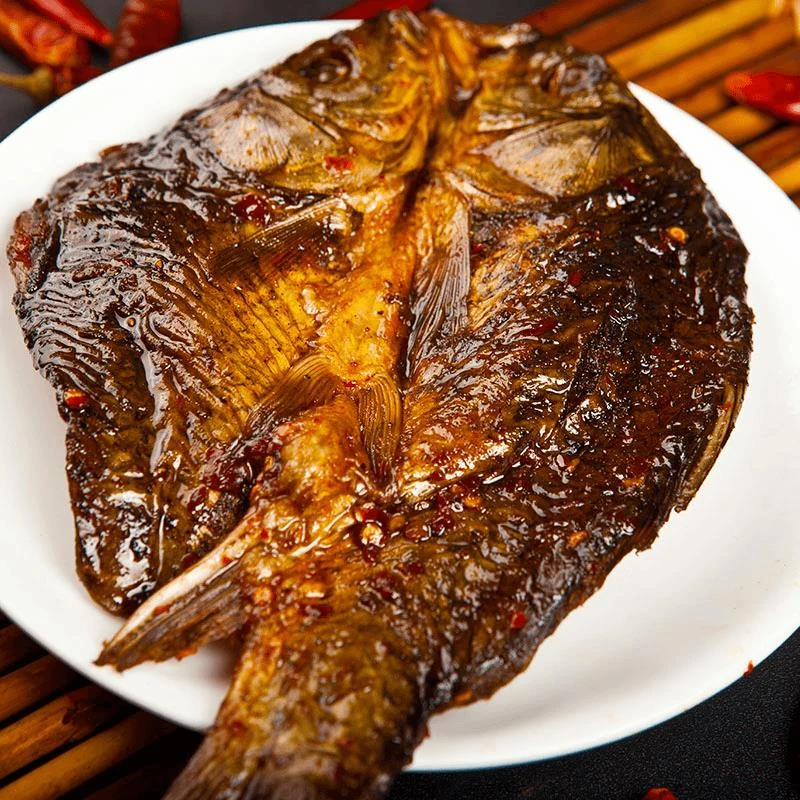 杨矮子酱板鱼湖南特产手撕鲫鱼正宗香辣变态辣酱辣鱼整条