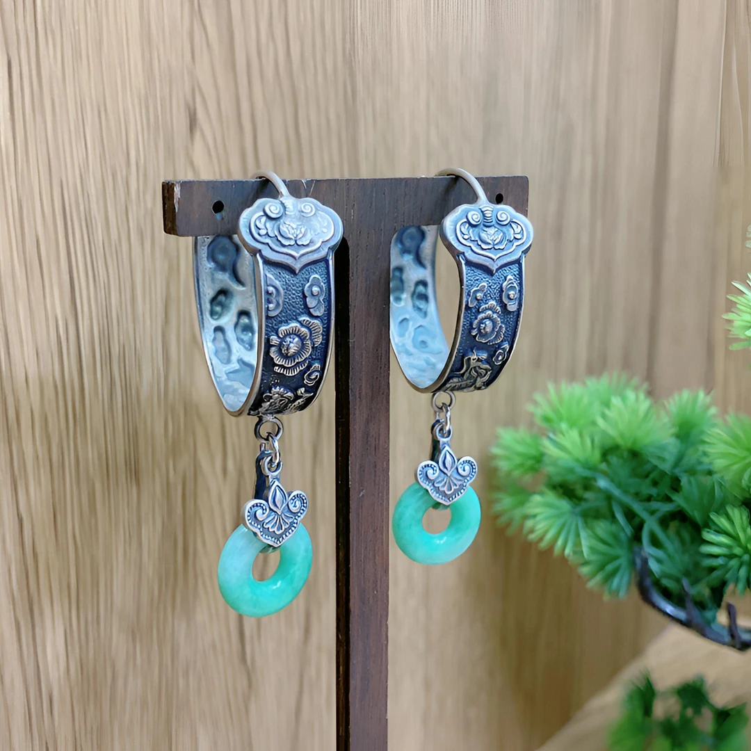 足银耳饰 银耳饰龙凤耳圈百搭气质经典古风复古