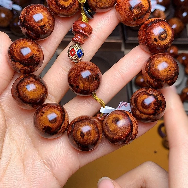 花梨木类手串/手链黄花梨风化料老挝花梨土埋料2.0