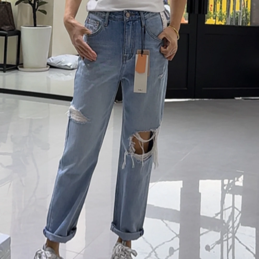 女士99539破洞法棍裤丹姐推荐