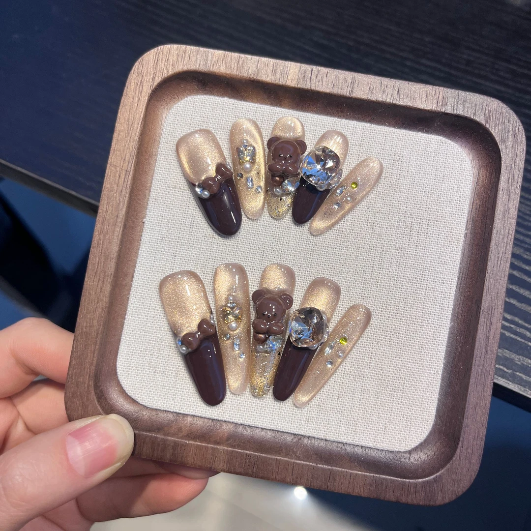 【金莎小熊】——纯手工穿戴甲