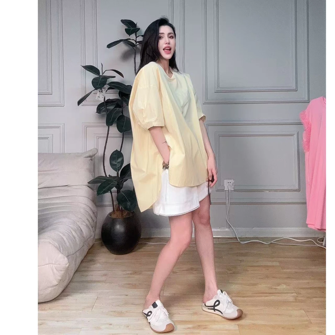 【简】龟背廓形衬衫T恤