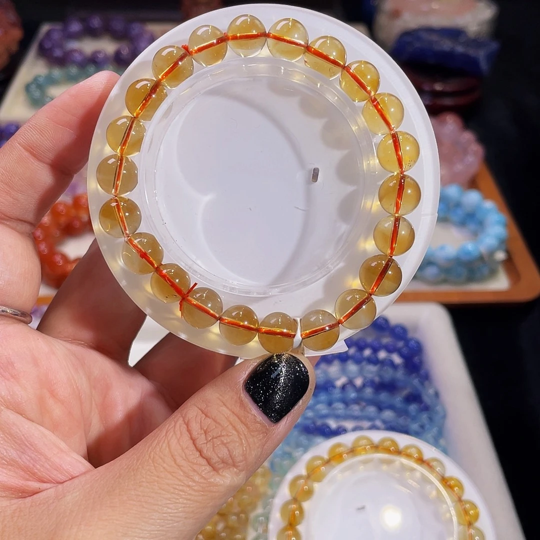 珑***珑手链未镶嵌水晶暴力黄水晶9m