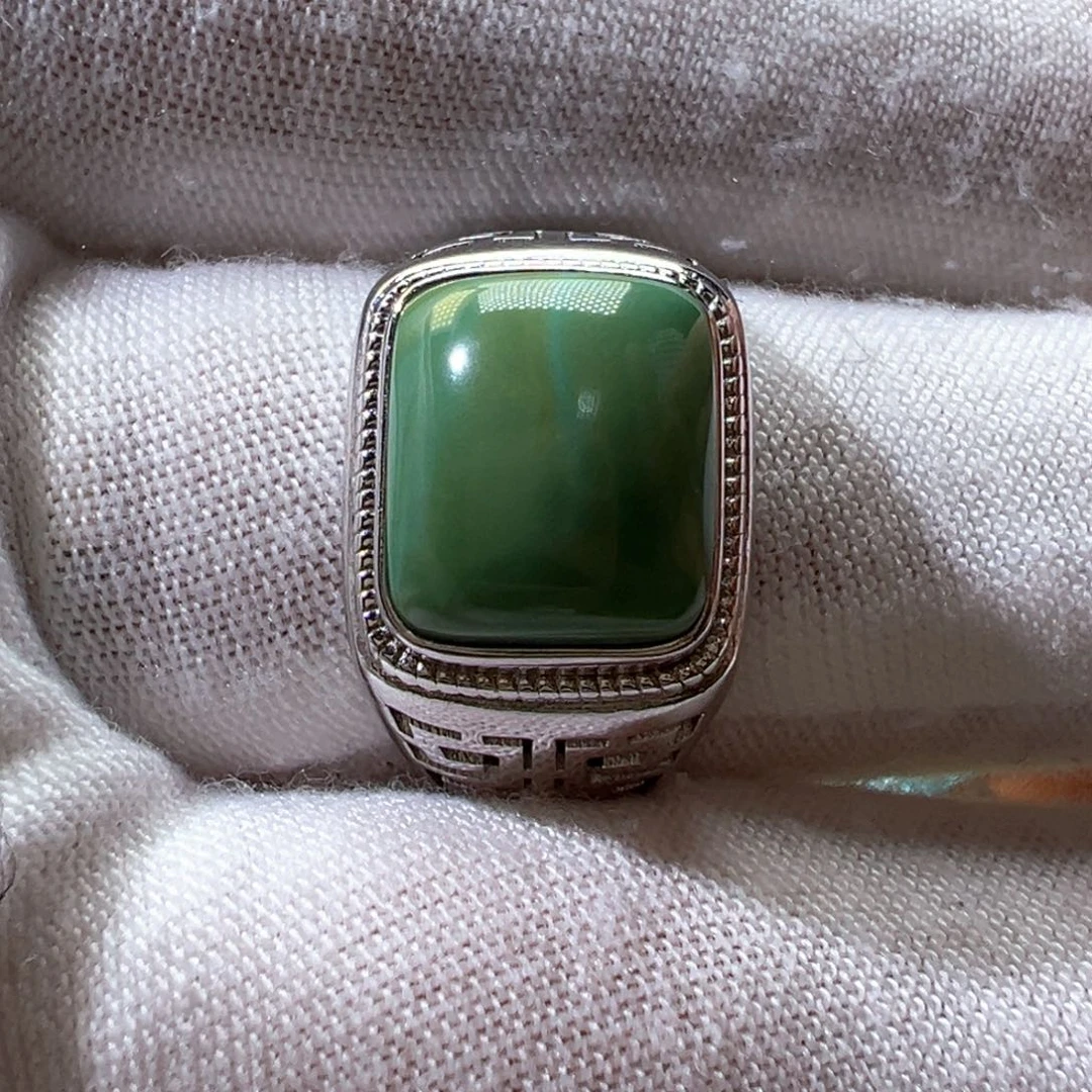 绿松石银S925镶嵌戒指