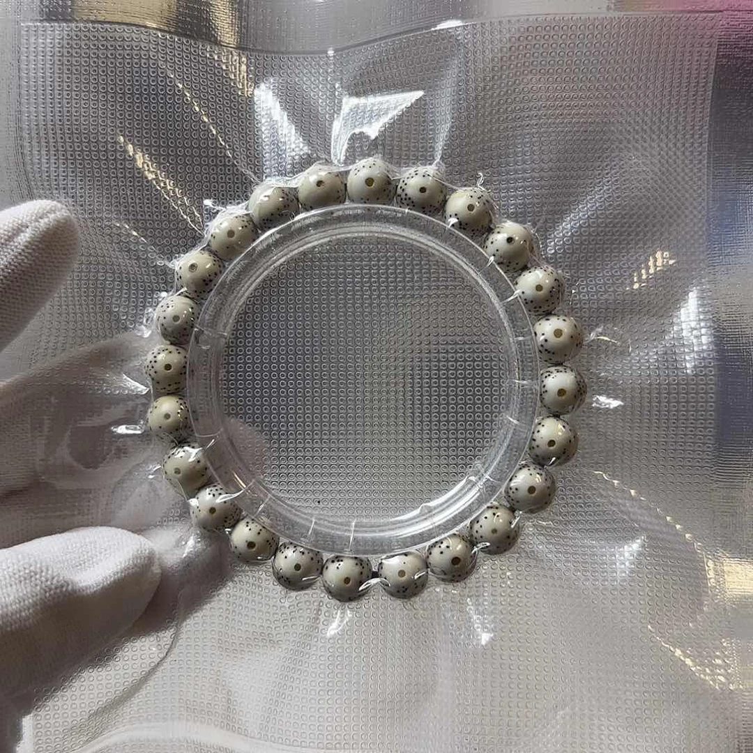 星月菩提手串9圆原白单圈