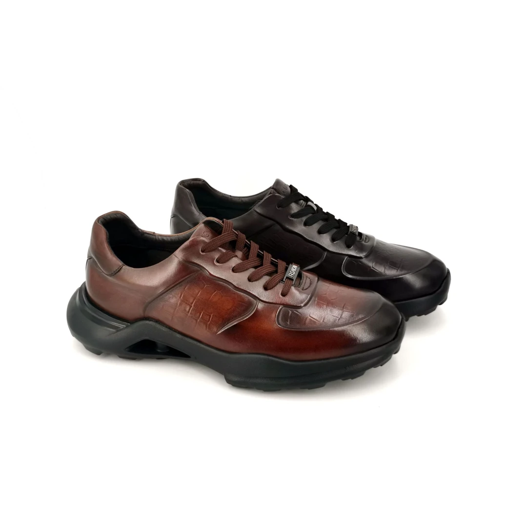 KANGNAI/ 康奈11235410真皮休闲舒适头层牛皮系带耐磨轻质男皮鞋