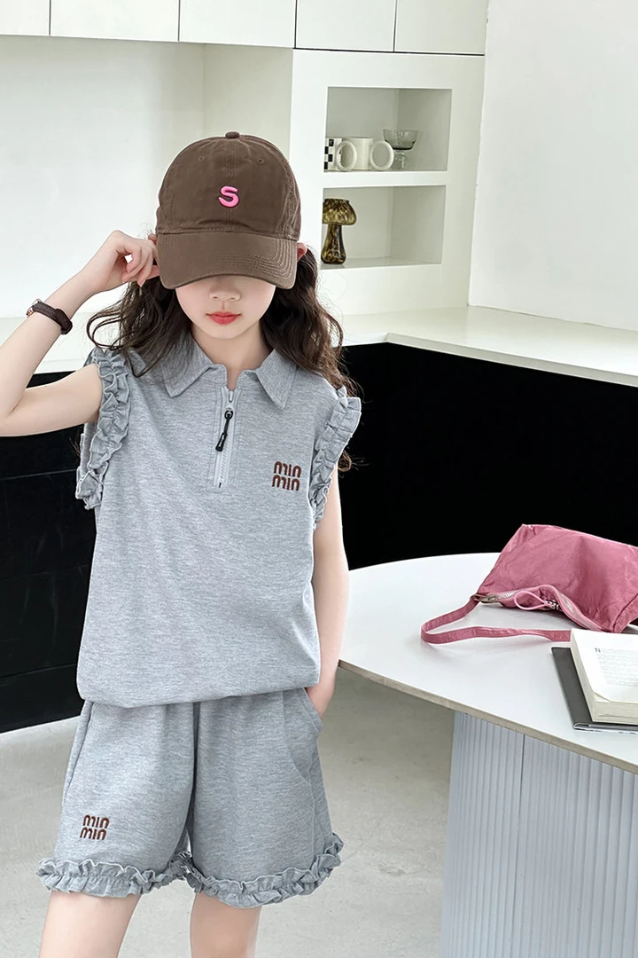 童小乖MDD&字母绣花短裤套装
