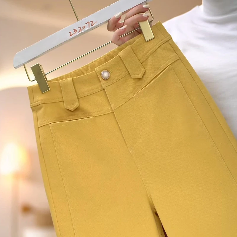 春装新品阔腿直筒牛仔裤洋气减龄高腰垂感百搭显瘦筒喇裤SY25110