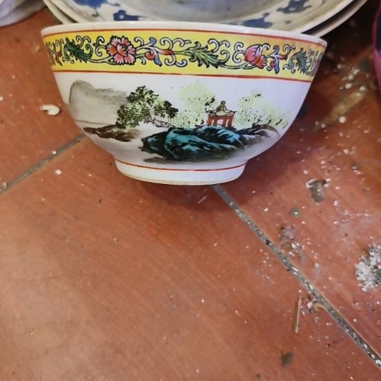 早期煤窑手绘山水