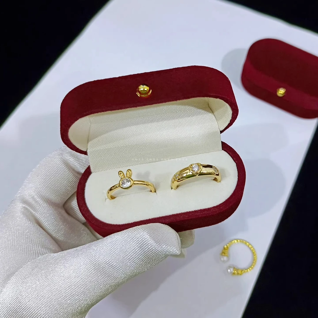 首饰盒/箱 复古绒布戒指盒求婚钻戒收纳盒婚礼对戒盒结婚道具交换