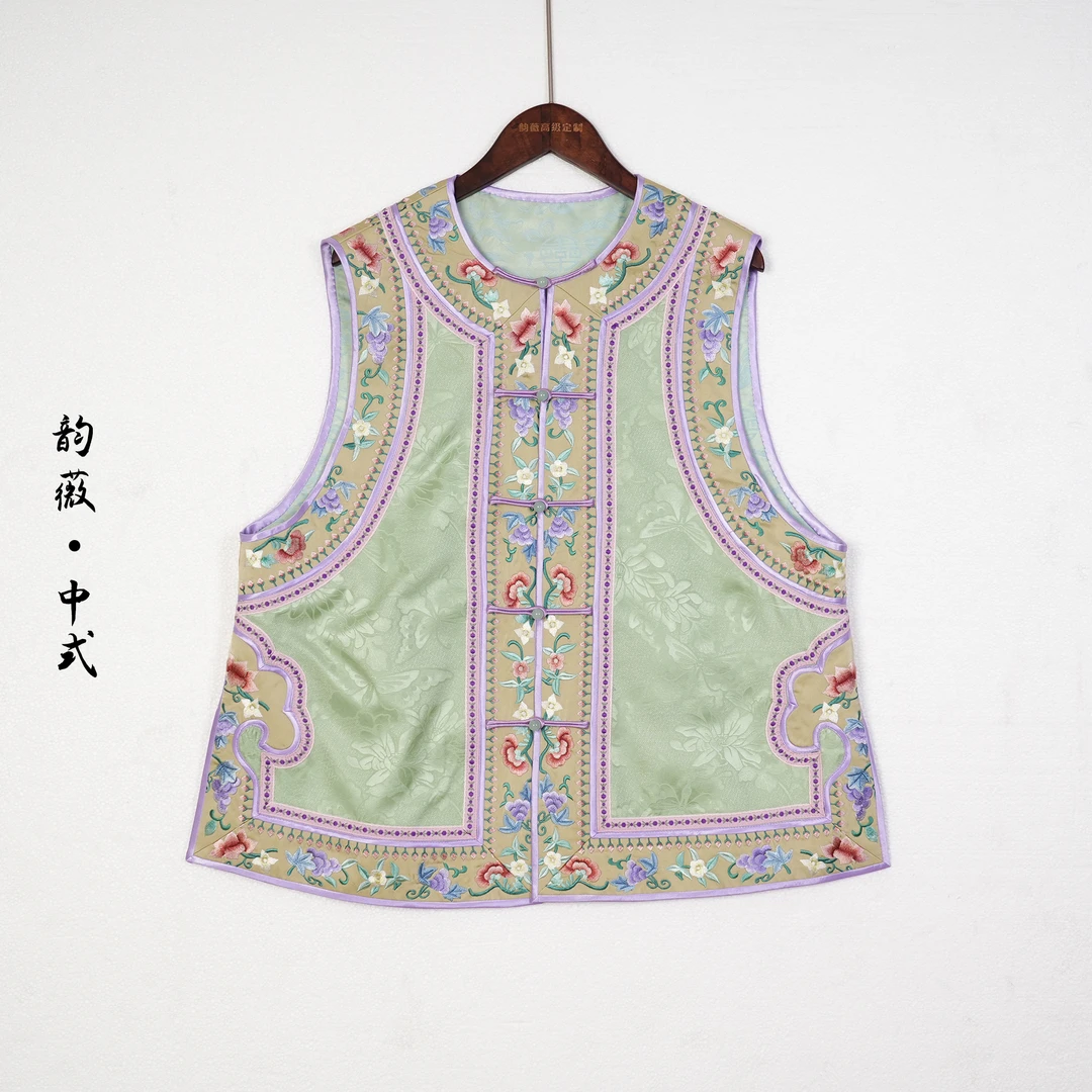 孤品女士上衣马甲中国风传统国风中式对襟重工刺绣时尚马甲