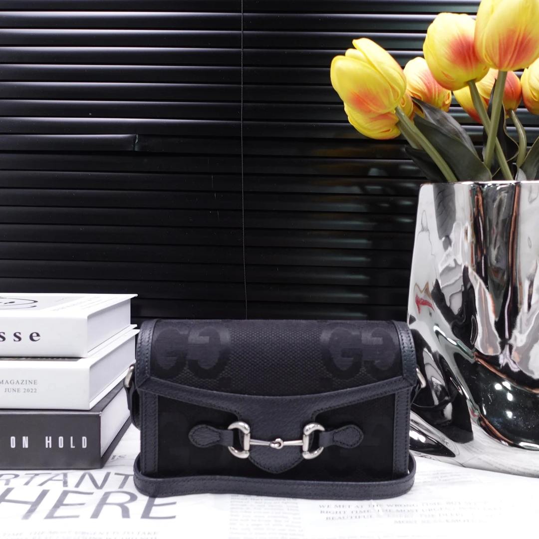 95新 GUCCI/古驰 黑色单肩包T10318514