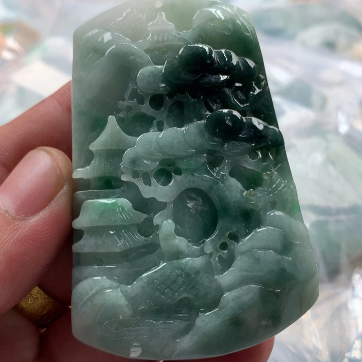 翡翠未镶嵌颈饰保真天然a货翡翠