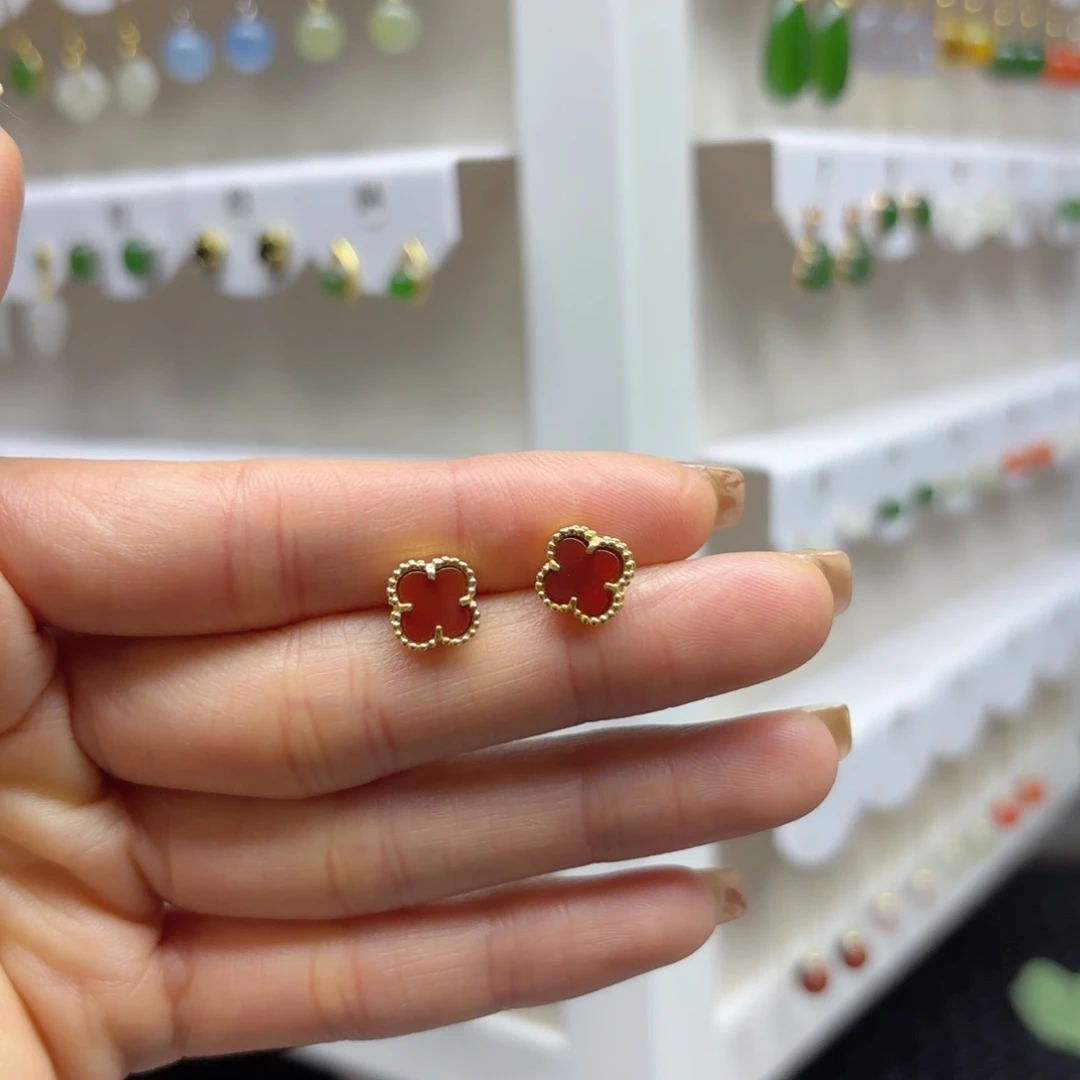 玛瑙/玉髓耳饰银S925镶嵌2