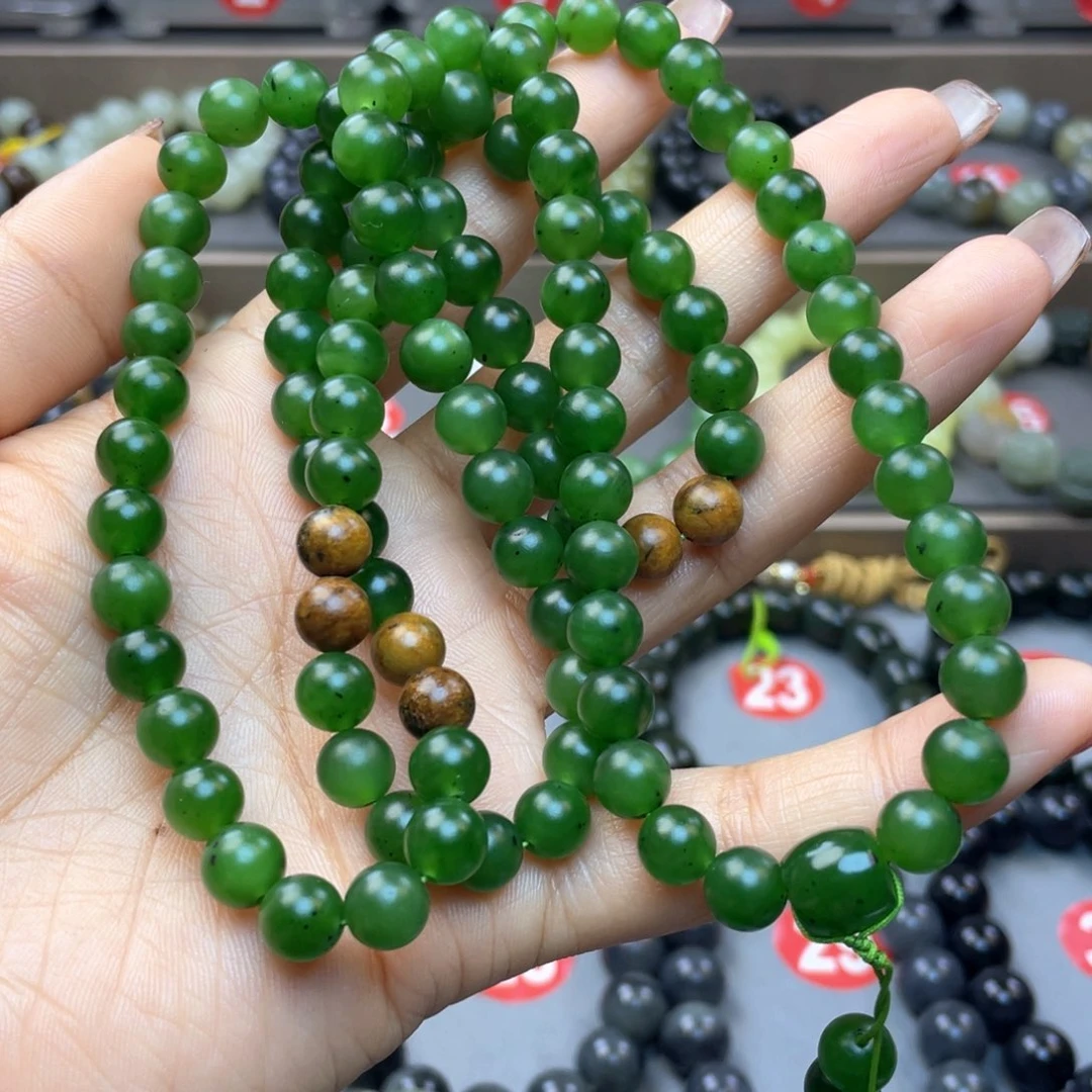 和田玉手链未镶嵌青*案