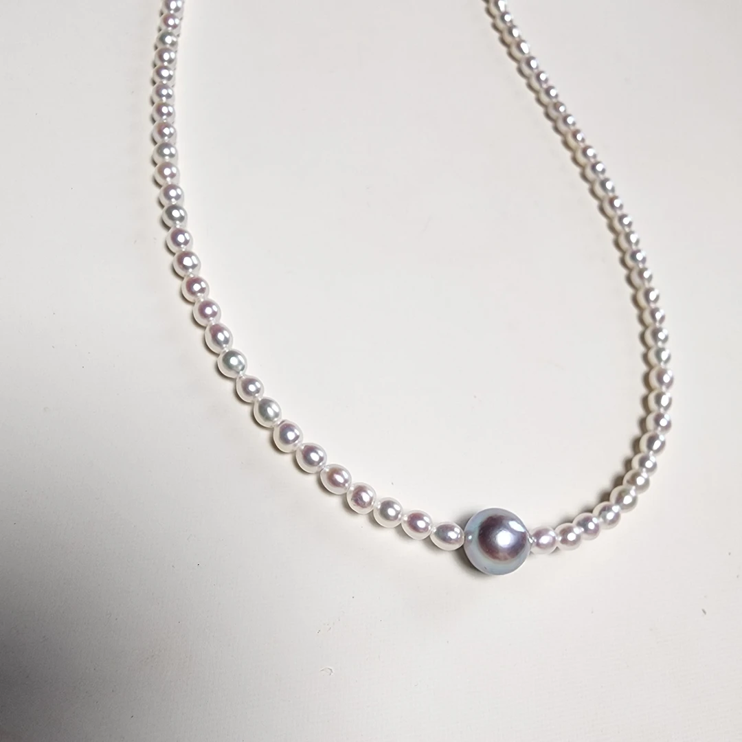 海水珍珠银S925镶嵌真多麻路路通baby珠项链