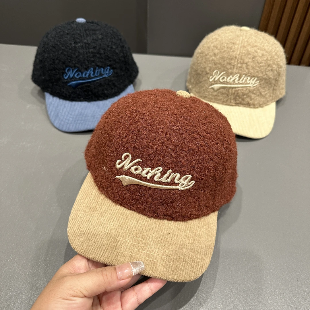 冬季儿童棒球帽加厚保暖毛绒帽男女童户外御寒鸭舌帽时尚百搭韩版