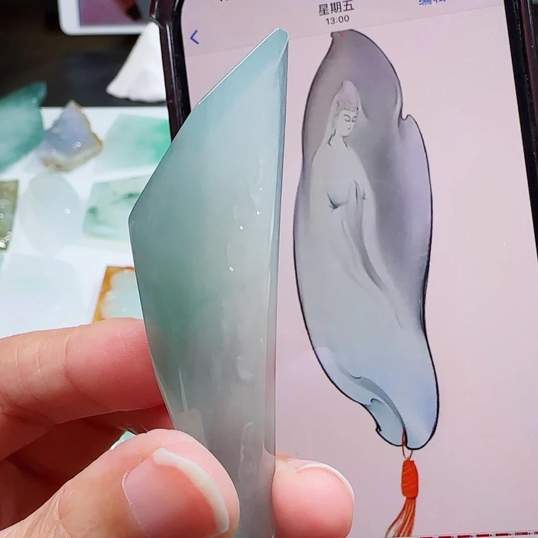 定制翡翠未镶嵌缅甸翡翠挂件