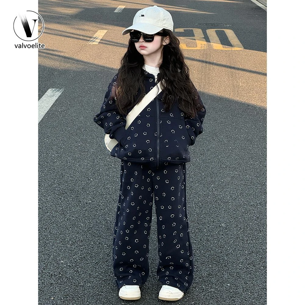VALVOELITE女童春秋款套装新款2025洋气时髦韩系外套运动两件套潮
