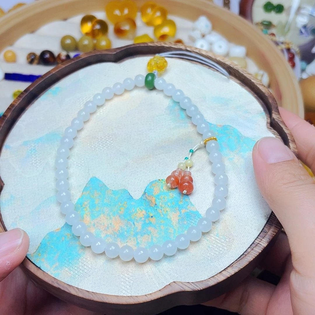 和田玉未镶嵌挂件手机链