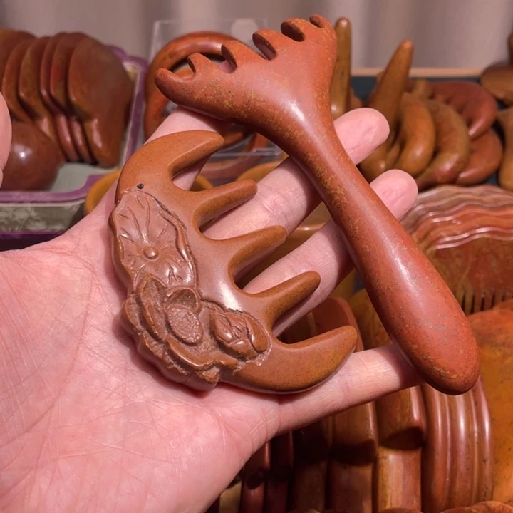 红砭石精品款按摩梳