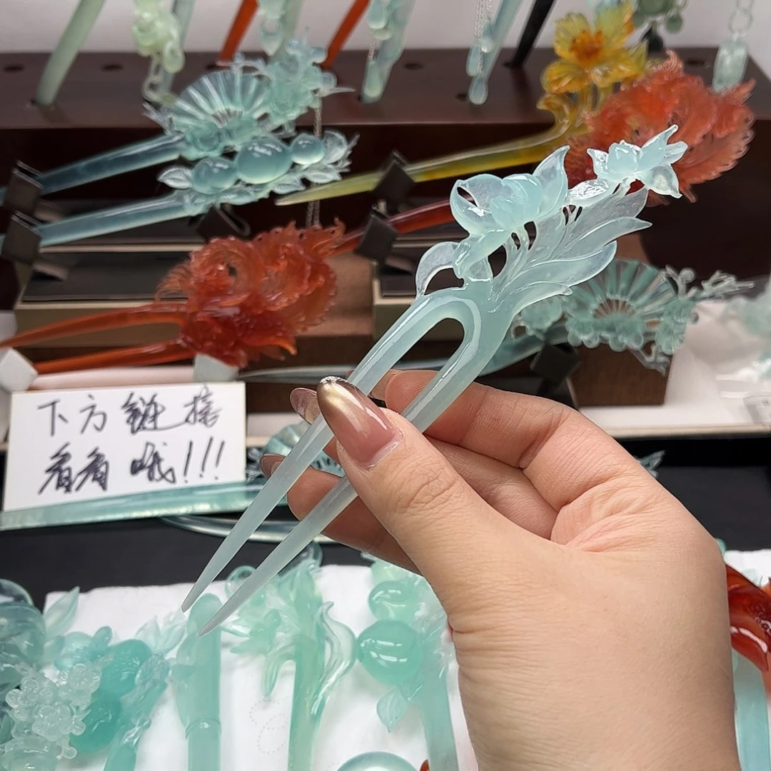 蛇纹石玉未镶嵌发饰