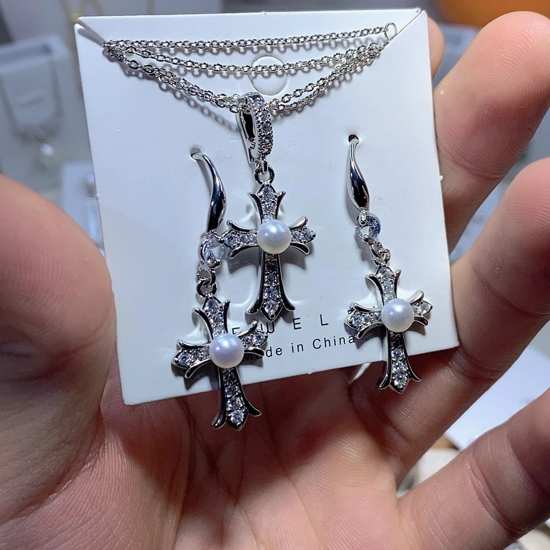 淡水珍珠耳饰银S925镶嵌