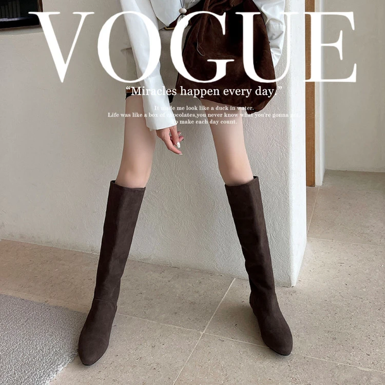 长筒西部靴2025秋冬季新款真皮高筒女靴子小个子骑士靴瘦瘦靴长靴