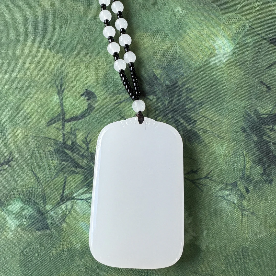 新疆羊脂白46无事牌双面抛光逮中国结手工编绳