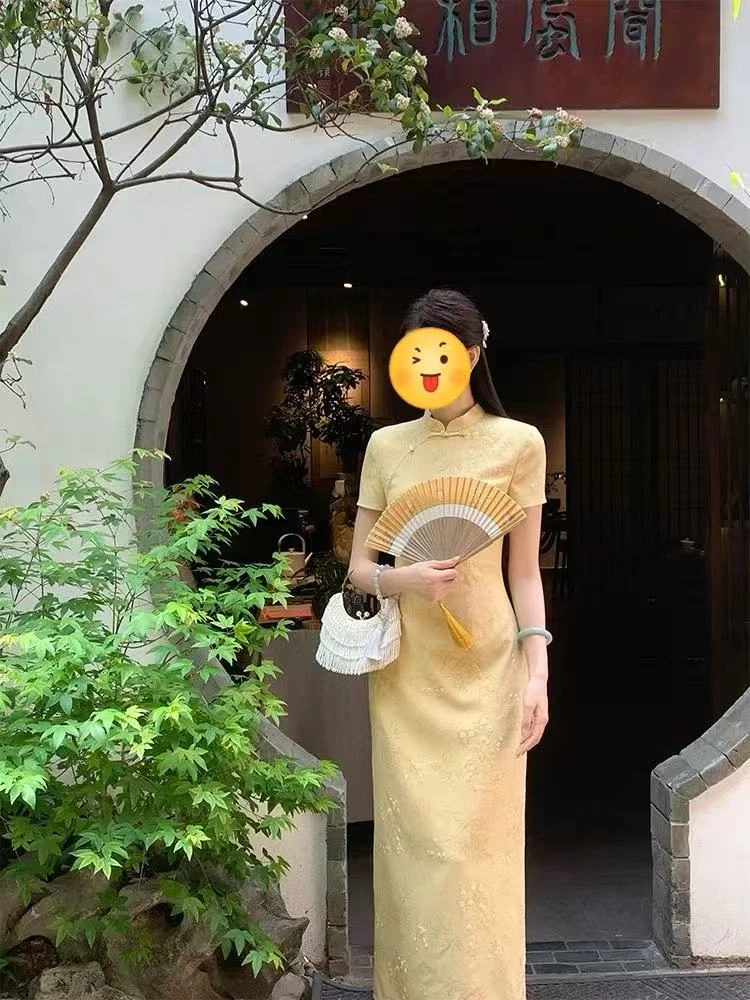 【袅袅江南】新中式复古温婉旗袍连衣裙-1855