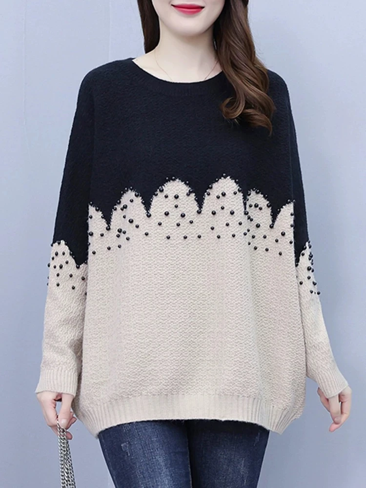 XILIHUI/喜丽荟秋冬简约风时尚新款气质款百搭长袖针织毛衣581