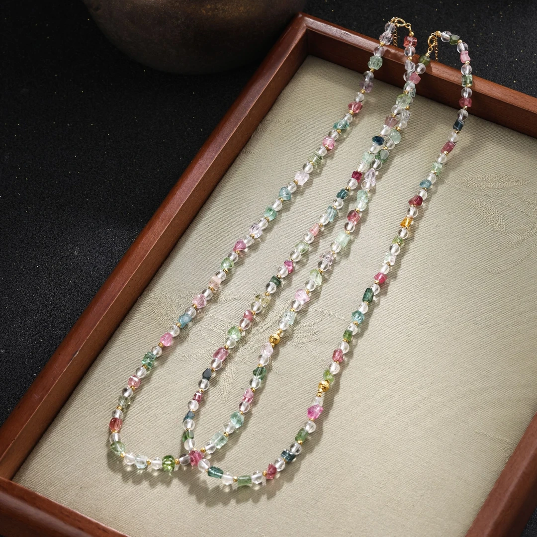 【举石臻选】TA0724-1000-79碧玺项链18k（一件/多样性发/约3-4mm）H