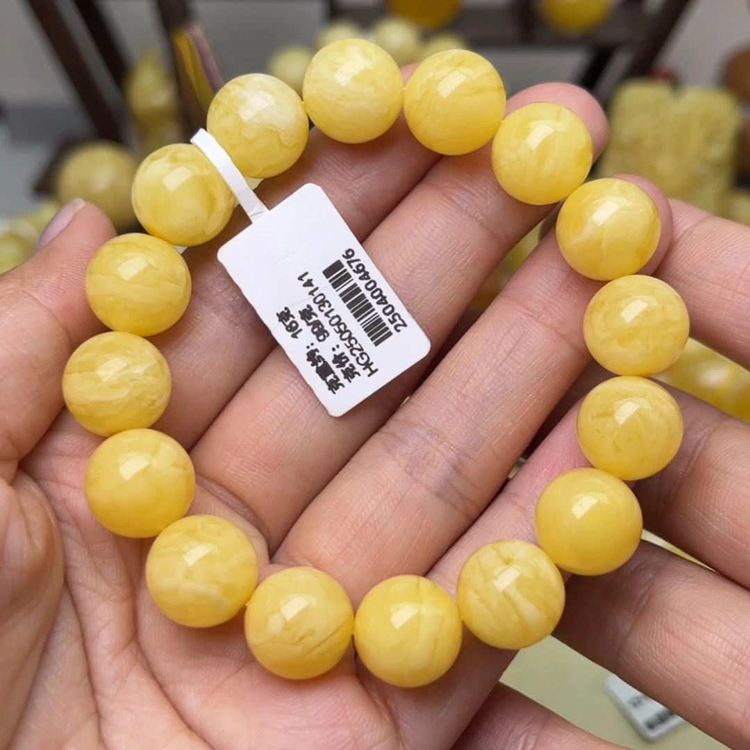 手串蜜蜡未镶嵌12+圆珠手串
