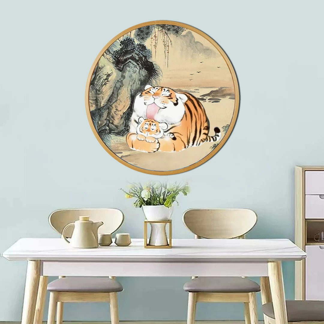 【新疆长绒棉双纱棉礼盒版】7063萌虎4号十字绣大格50x50cm满绣33色