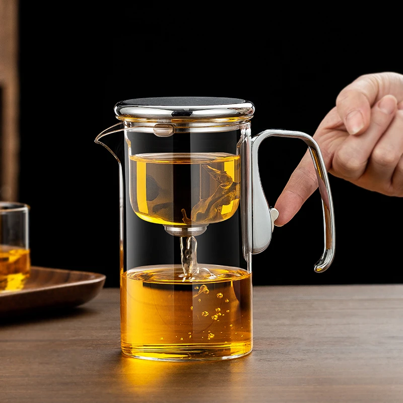 高档新款磁吸飘逸杯泡茶壶全玻璃内胆泡茶器办公室家用茶具泡茶器