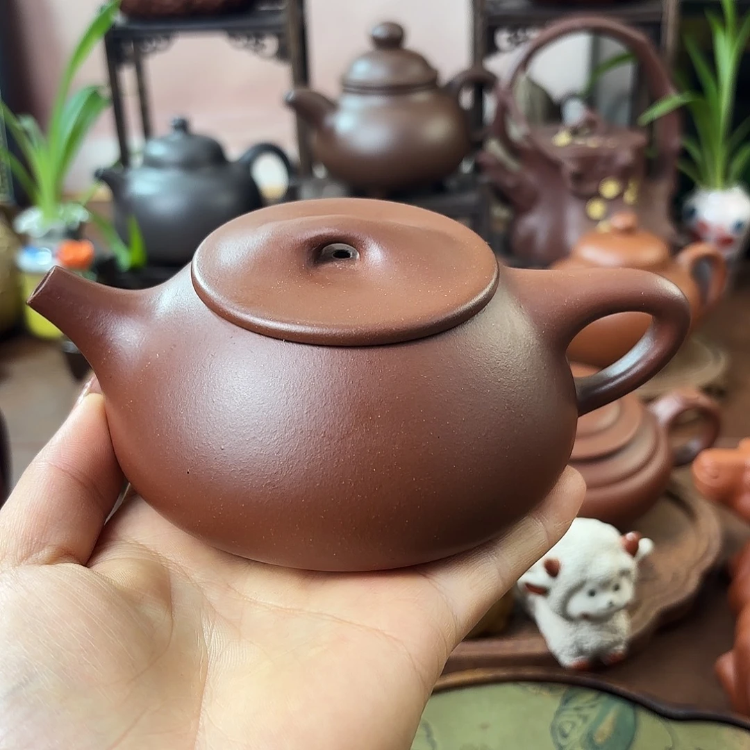 紫砂茶壶景州石瓢紫泥230cc