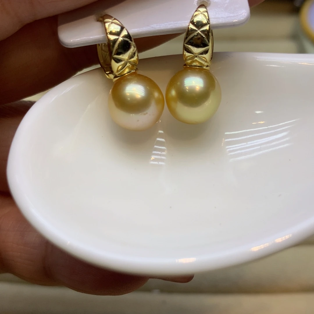 银S925镶嵌耳饰海水珍珠