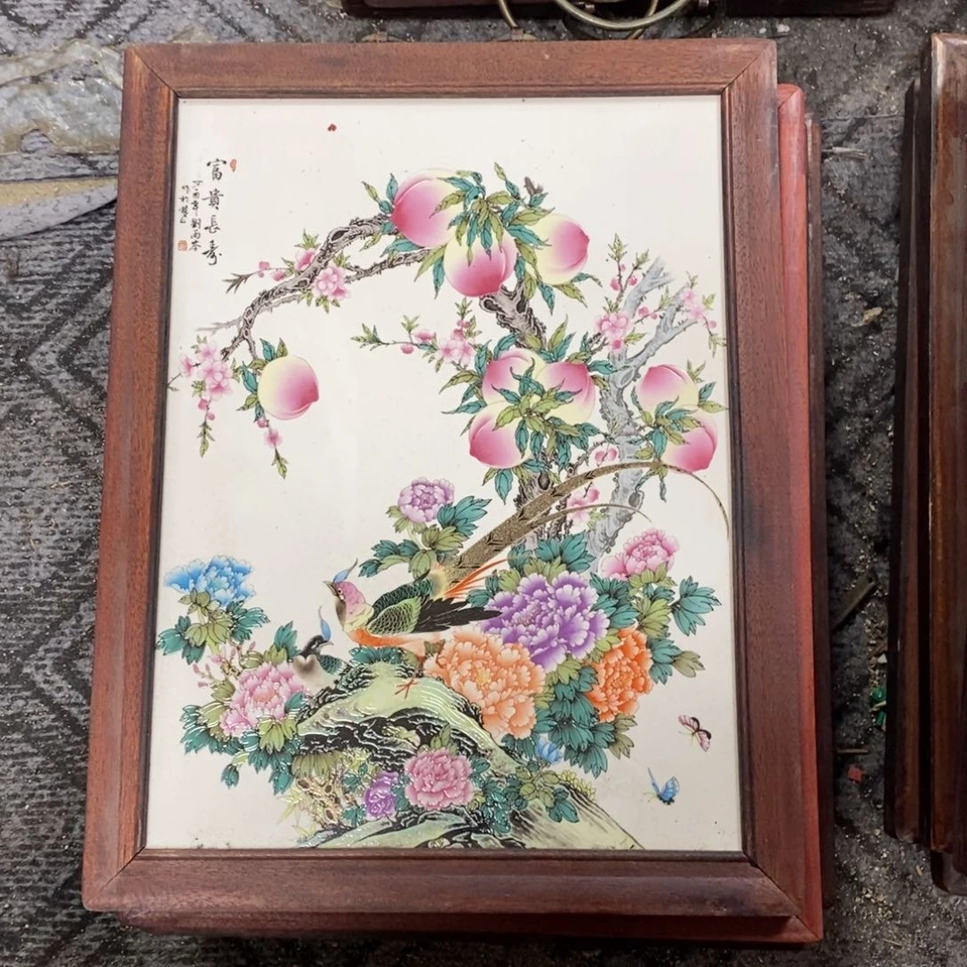 瓷片37*28 景德镇瓷板画柴窑烧制