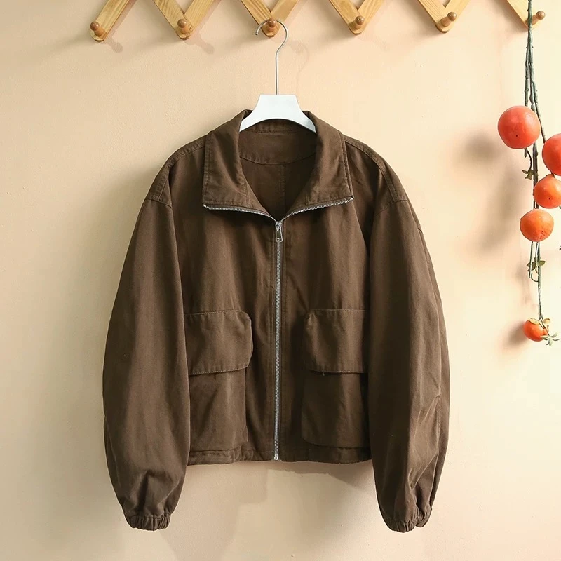 新款休闲气质长袖春季时尚百搭工装外套93065