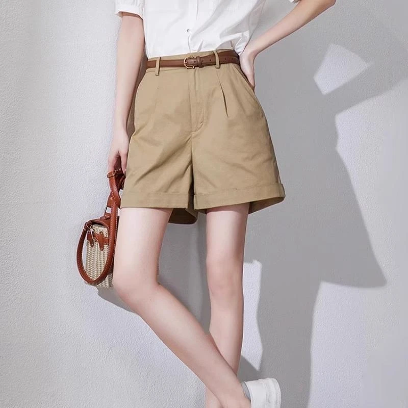 哥弟阿玛施正品专柜短裤女外穿2025新款夏裤a字梨型身材阔腿裤子
