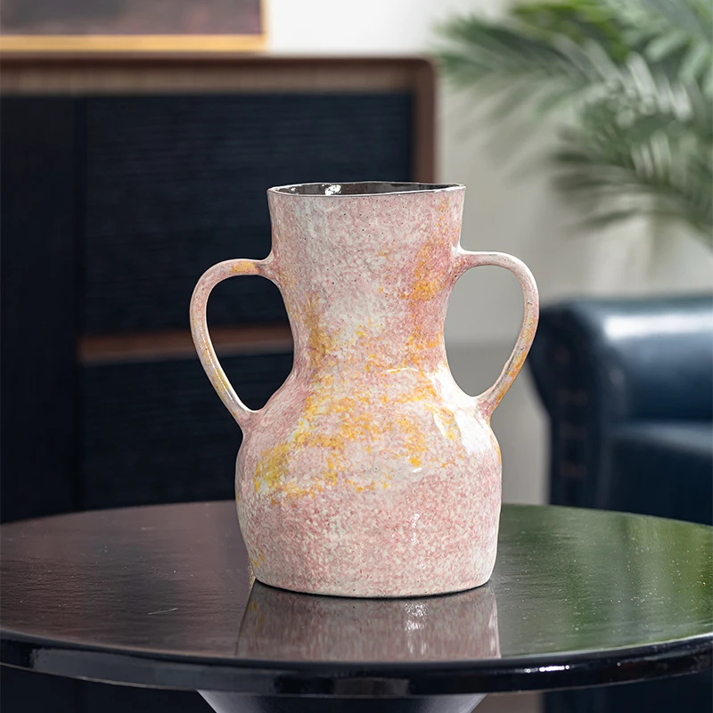 【卉羡】【双耳彩色瓶】可插花水培适合玄关装饰点缀客厅送礼