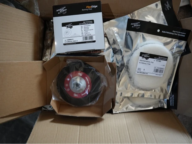 ShineMate炫美澳洲进口汽车抛光6寸羊毛盘洗车喷漆研磨粗抛自粘盘