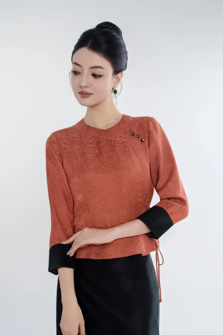 玉家人【勐秀】满分桑蚕丝傣族服饰改良服饰国风民族风上衣女士女款