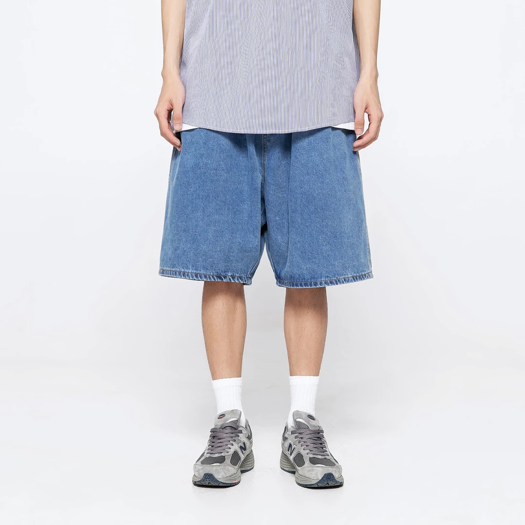 C2646夏季潮牌港风复古情侣百搭宽松休闲运动牛仔短裤