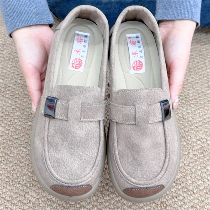 2025春季新款时尚休闲勃肯鞋女鞋软底轻便舒适老北京布鞋平底百搭