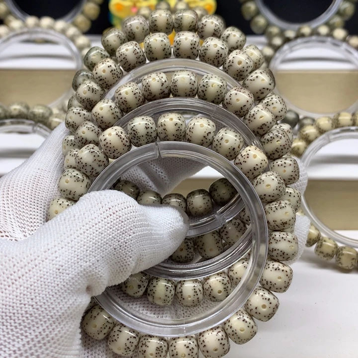 小***༽手串星月菩提瓷白一线天小通体10/9