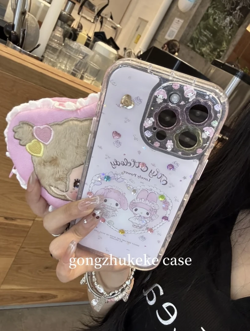 花朵镜头可爱美乐蒂小羊适用苹果16promax手机壳15保护套1413pro